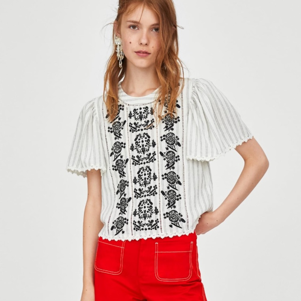 Zara contrasting striped top